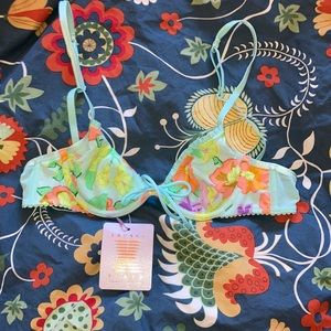 Mint floral savage fenty bra NWT 32 A